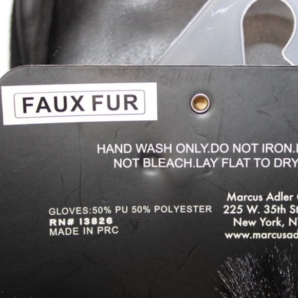 Marcus Adler Faux Fur Cuff Touchscreen Gloves Women’s One Size Black NWT - Picture 5 of 5